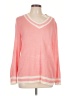 Talbots 100% Linen Solid Pink Pullover Sweater Size L - photo 1