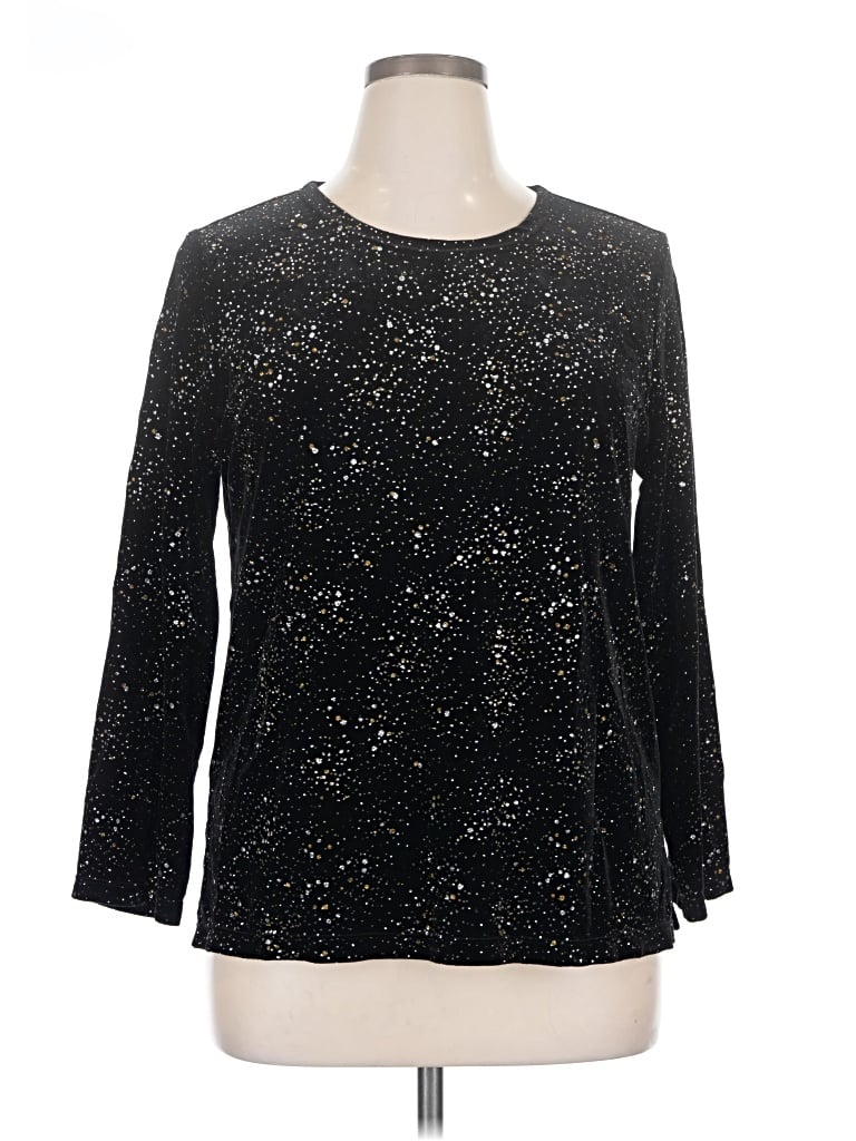 Pre-owned Notations Long Sleeve Blouse In Black