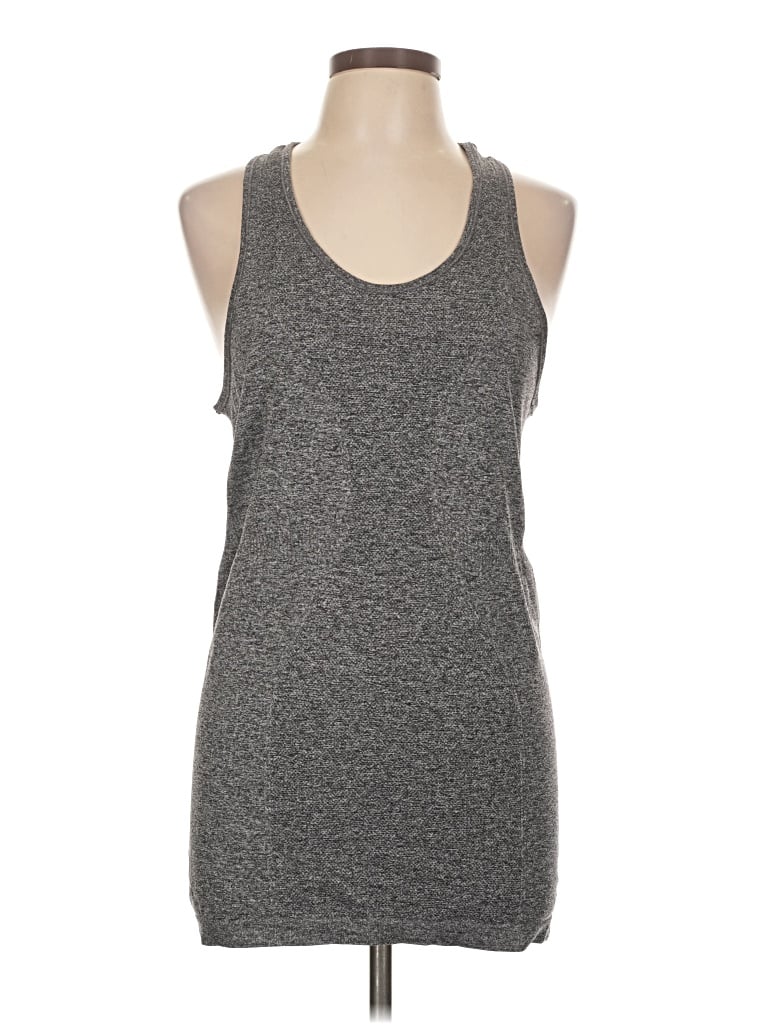 Pre-owned Zyia Active Tank Top Gray Halter Neckline Tops