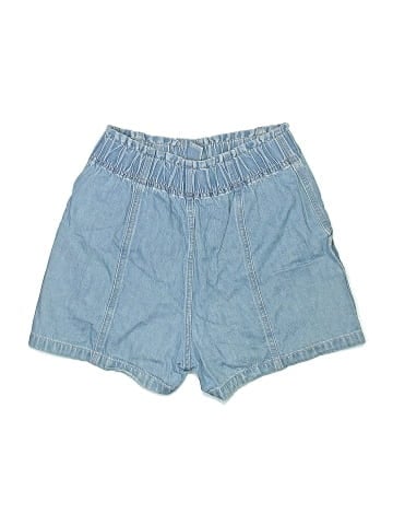 Madewell Denim Pull-On Paperbag Shorts in Bunten Wash (view 2)