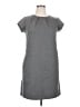 Lands' End Solid Gray Casual Dress Size 14 - photo 1