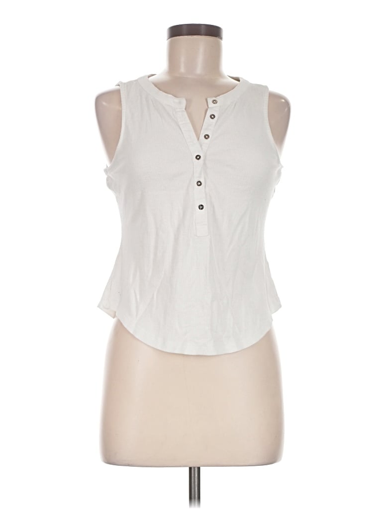 Pre-owned Pilcro Sleeveless Button Down Shirt In White