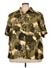 Notations Animal Print Gold Short Sleeve Button-Down Shirt Size 3X - photo 1