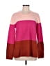 J.Crew Factory Store Color Block Pink Pullover Sweater Size M - photo 1