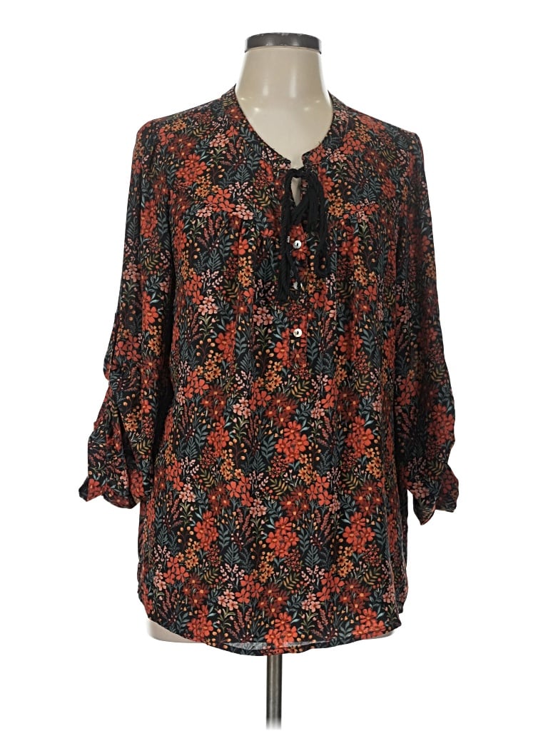 Pre-owned Dr2 3/4 Sleeve Blouse In Black