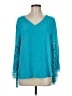 Chico's 100% Polyester Teal 3/4 Sleeve Blouse Size M - photo 1