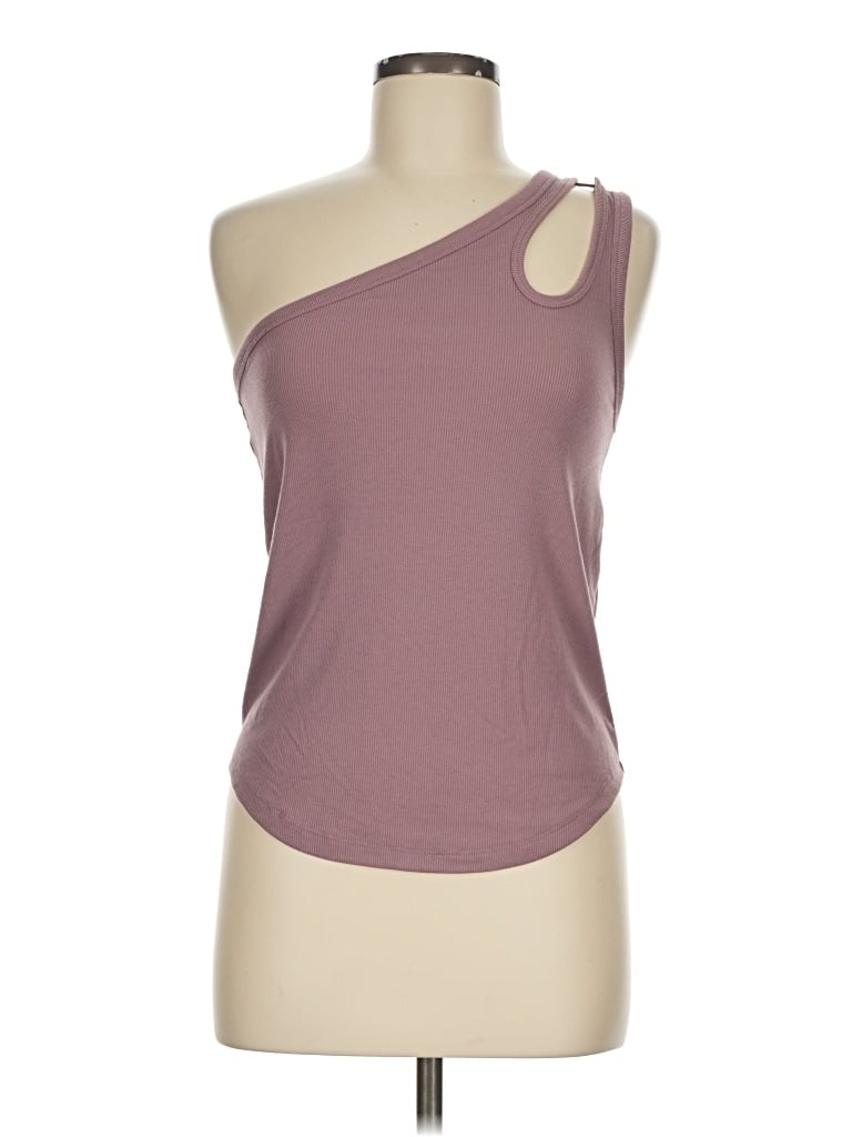 Pre-owned Active Tank Top Pink One Shoulder Neckline Tops