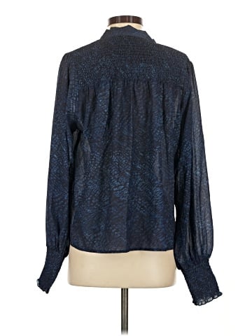 Aqua Long Sleeve Blouse (view 2)