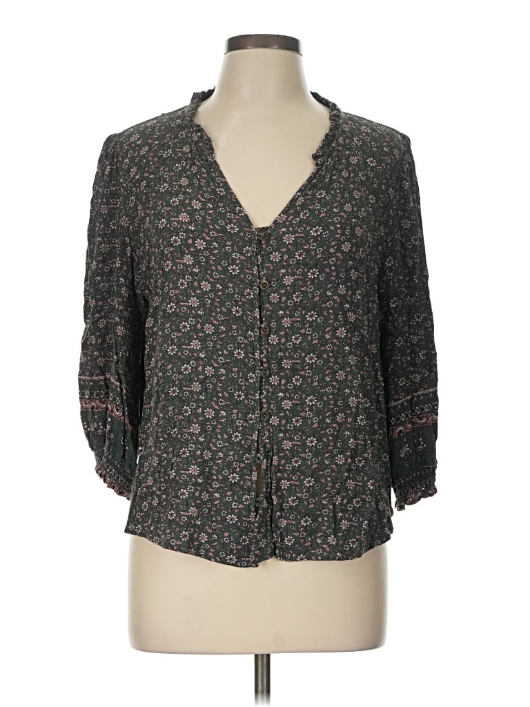 Pre-owned Mason & Belle 3/4 Sleeve Blouse In Gray