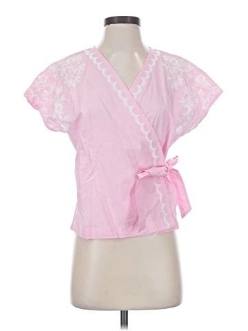 Madewell Embroidered Side-Tie Wrap Top (view 1)