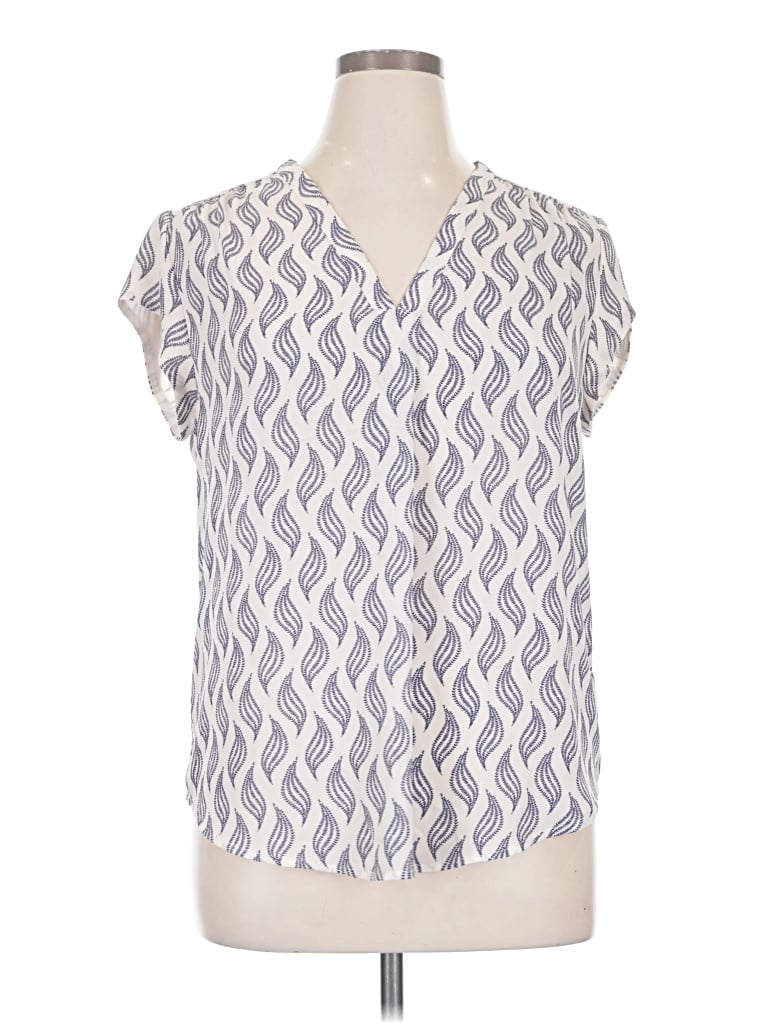 Pre-owned Monday Fun Short Sleeve Blouse In Ivory
