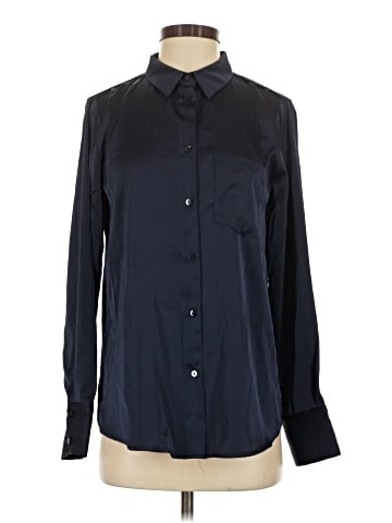 Aqua Long Sleeve Blouse (view 1)