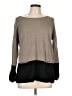 Peck & Peck 100% Cashmere Color Block Gray Cashmere Pullover Sweater Size L - photo 1
