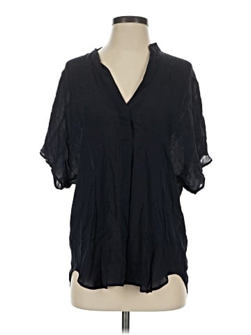 Vince. Short Sleeve Silk Top (view 1)