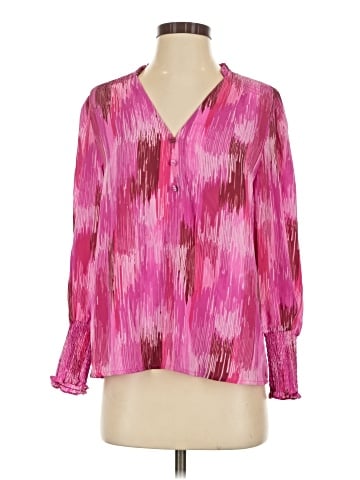 Aqua Long Sleeve Blouse (view 1)
