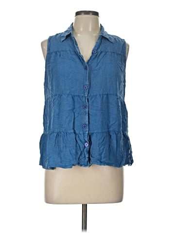 Unique Spectrum Sleeveless Button-Down Shirt (view 1)