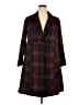 Torrid Plaid Burgundy Coat Size 2X Plus (2) - photo 1