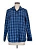 Eddie Bauer Plaid Blue Long Sleeve Blouse Size M - photo 1