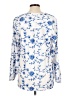 MULTIPLES Floral White Blue Long Sleeve Blouse Size L - photo 2