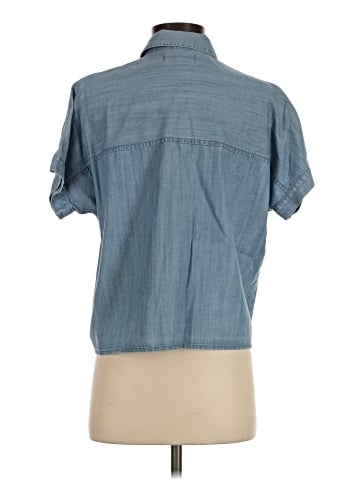 Madewell Denim Short-Sleeve Tie-Front Shirt (view 2)