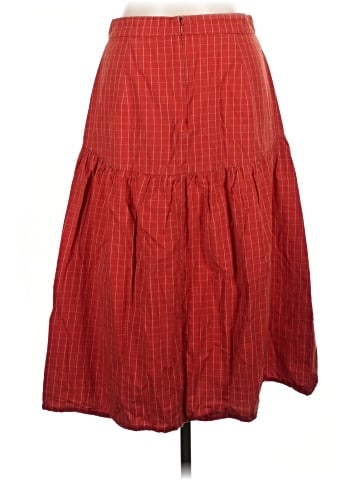 Madewell Drop-Waist Midi Skirt in Windowpane Jacquard (view 2)