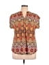 Roz & Ali Paisley Orange Short Sleeve Blouse Size XL - photo 1