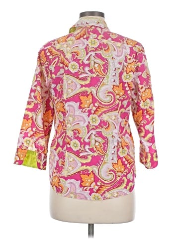 Lauren by Ralph Lauren 3/4 Sleeve Button-Down Shirt (view 2)