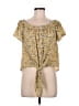 Gilli Yellow Short Sleeve Blouse Size M - photo 1