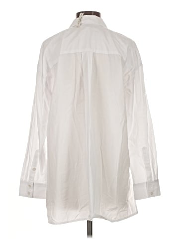 Madewell The Oversized Straight Hem Shirt in Signature Poplin (view 2)