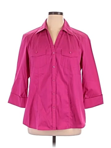 Foxcroft 3/4 Sleeve Button-Down Shirt (view 1)