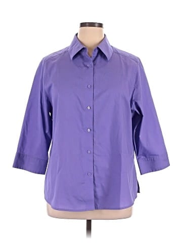 Foxcroft 3/4 Sleeve Button-Down Shirt (view 1)