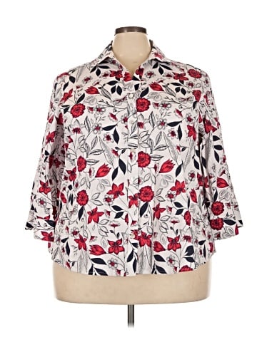 Foxcroft 3/4 Sleeve Button-Down Shirt (view 1)