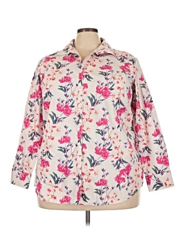 Lands' End 3/4 Sleeve Button-Down Shirt (view 1)