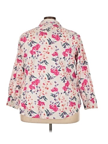Lands' End 3/4 Sleeve Button-Down Shirt (view 2)