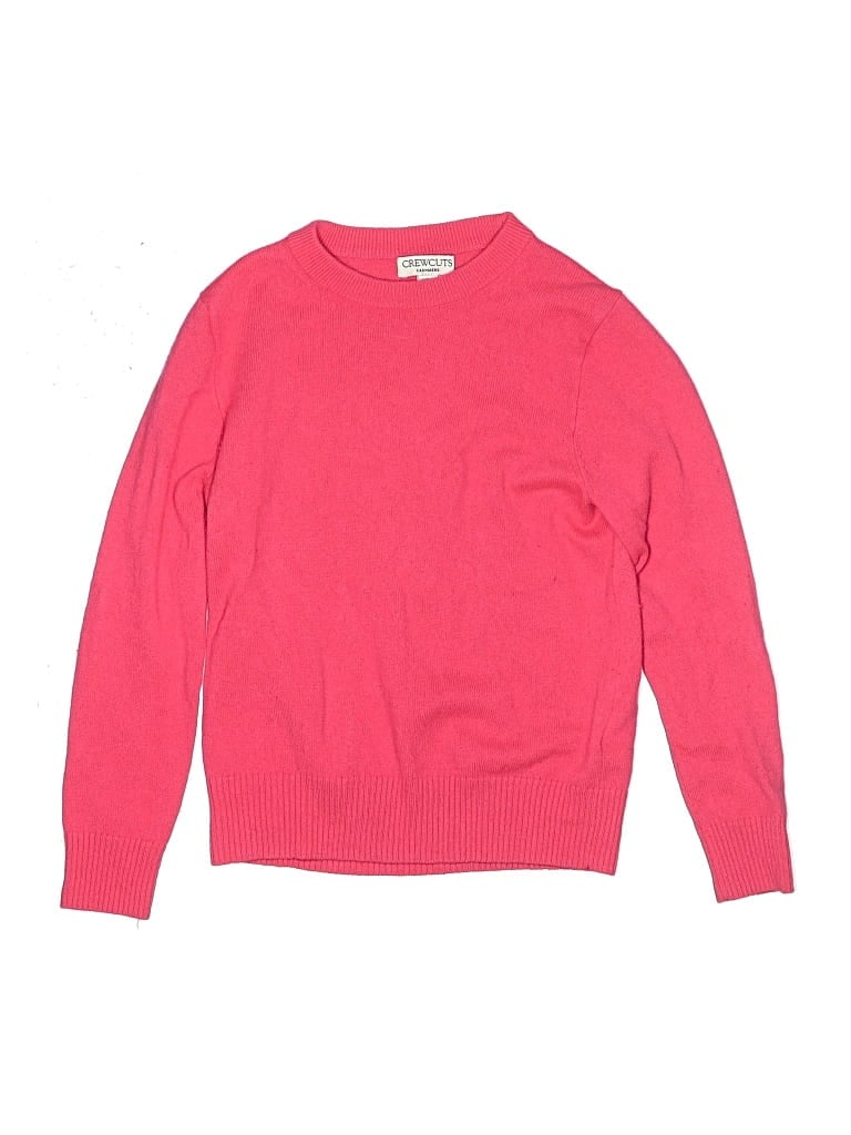 Pre-owned Crewcuts Kids' Cashmere Pullover Sweater In Pink