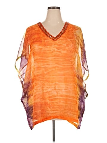 Aqua Blues 3/4 Sleeve Blouse (view 1)