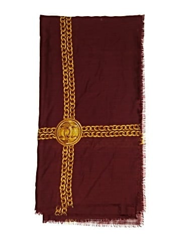 Chanel Vintage CC Logo Medallion Wool Blend Scarf (view 2)