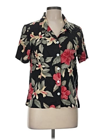 Caribbean Joe Short Sleeve Silk Top (view 1)