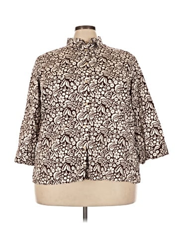 Lauren by Ralph Lauren 3/4 Sleeve Button-Down Shirt (view 1)