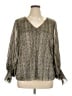 Vince Camuto Metallic Silver Long Sleeve Blouse Size XL - photo 1
