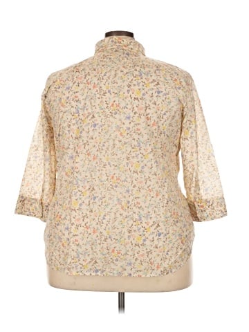 Lauren by Ralph Lauren 3/4 Sleeve Button-Down Shirt (view 2)