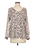 CAbi 100% Polyester Animal Print Ivory Long Sleeve Blouse Size S - photo 1