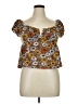 Almost Famous Brown Short Sleeve Top Size XL - photo 1
