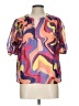 Nicole Miller 100% Polyester Orange Short Sleeve Blouse Size L - photo 1