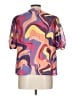 Nicole Miller 100% Polyester Orange Short Sleeve Blouse Size L - photo 2