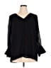 Avenue Studio 100% Polyester Black 3/4 Sleeve Blouse Size 14 - photo 1