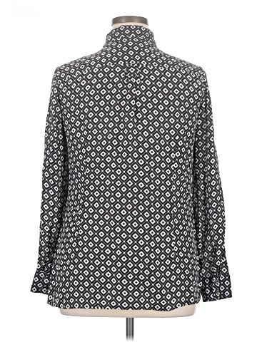 White House Black Market Long Sleeve Silk Top (view 2)
