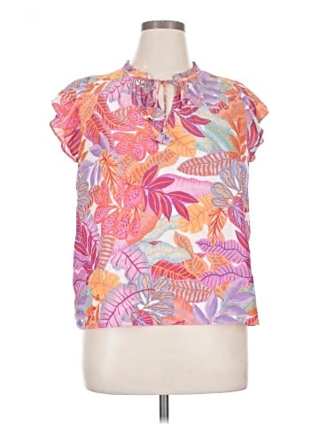 Rose + Olive Short Sleeve Blouse (view 1)