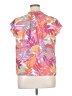 Rose + Olive 100% Polyester Tropical Pink Short Sleeve Blouse Size XL - photo 2