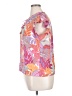 Rose + Olive 100% Polyester Tropical Pink Short Sleeve Blouse Size XL - photo 5